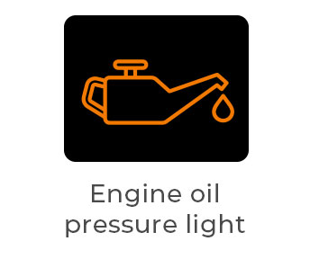 Oil can warning light with a dripping drop, indicating low engine oil pressure or level that can quickly cause serious engine damage.